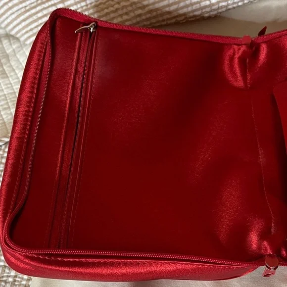 Yves Saint Laurent Parfums Red Cosmetic Bag YSL Bag - Picture 4 of 9